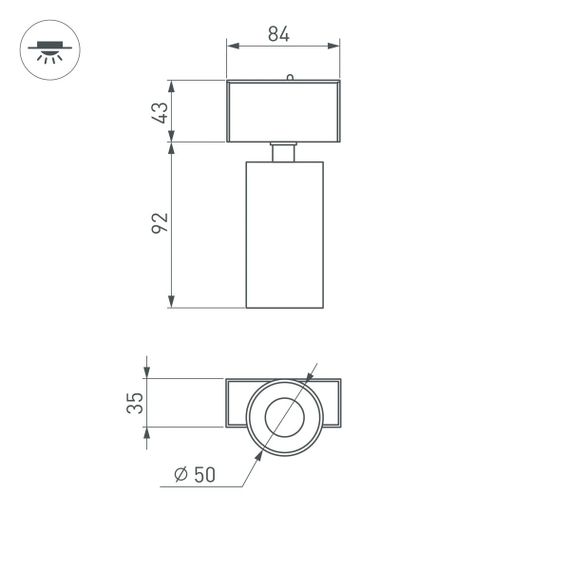 Трековый светодиодный светильник Arlight Mag-Spot-45-R85-7W Warm3000 046586