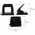 Дырокол до 25л, Brauberg Classic, металлический, черный