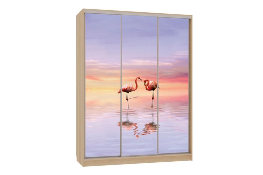 Шкаф-купе "Бассо-7 600 Фламинго" (дуб сонома), ЛДСП 16 мм, Мебельсон