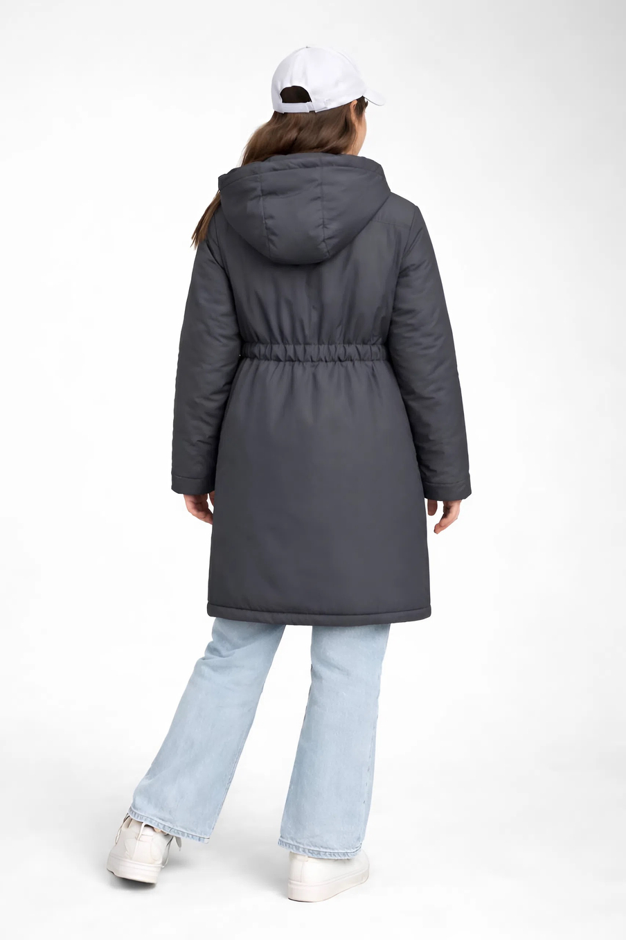 Пальто демисезонное для девочки "HN-9" темно-серый