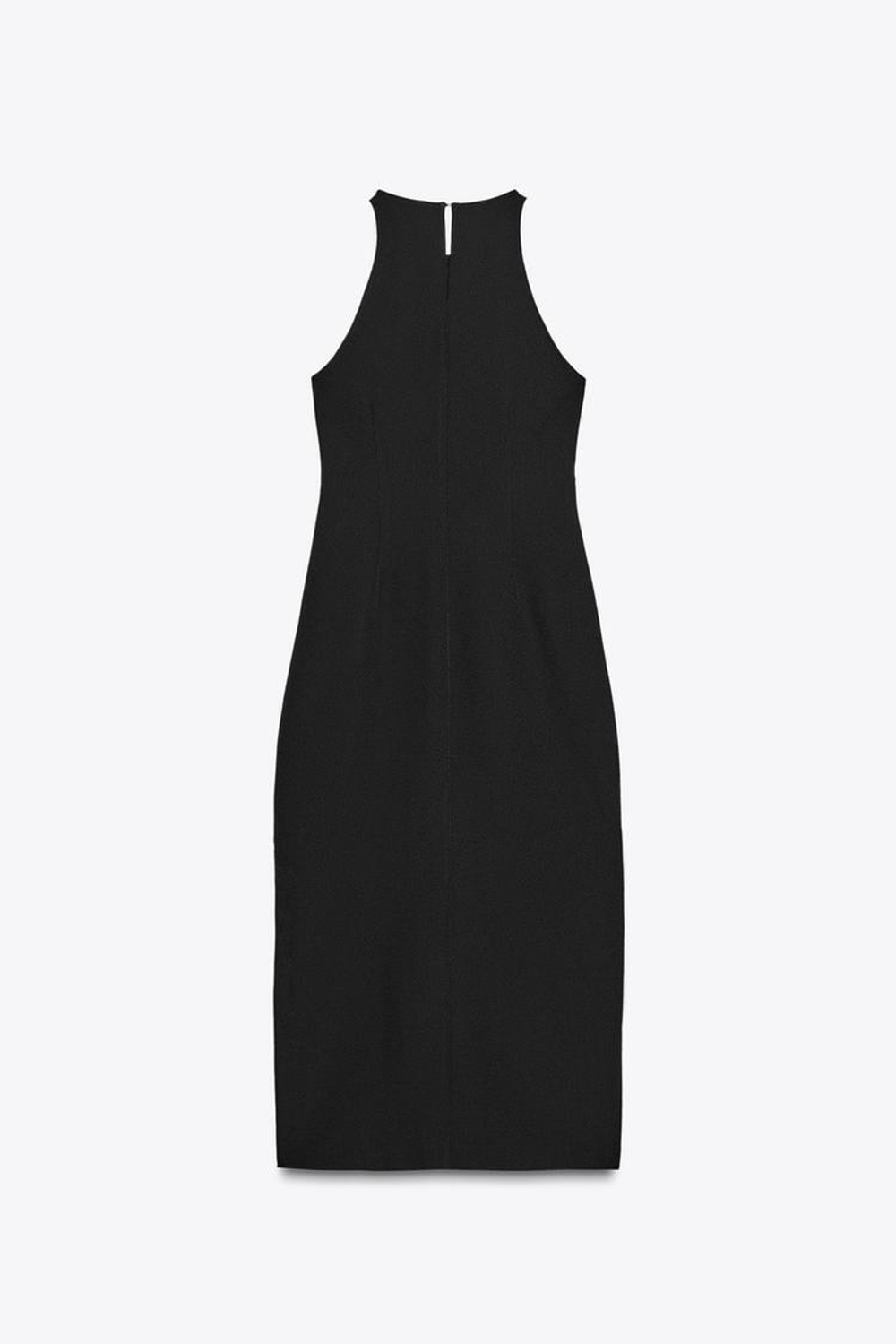 ZARA ПЛАТЬЕ-МИДИ ИЗ КРЕПА С ЗОЛОТИСТЫМИ ПУГОВИЦАМИ, ЧЕРНЫЙ