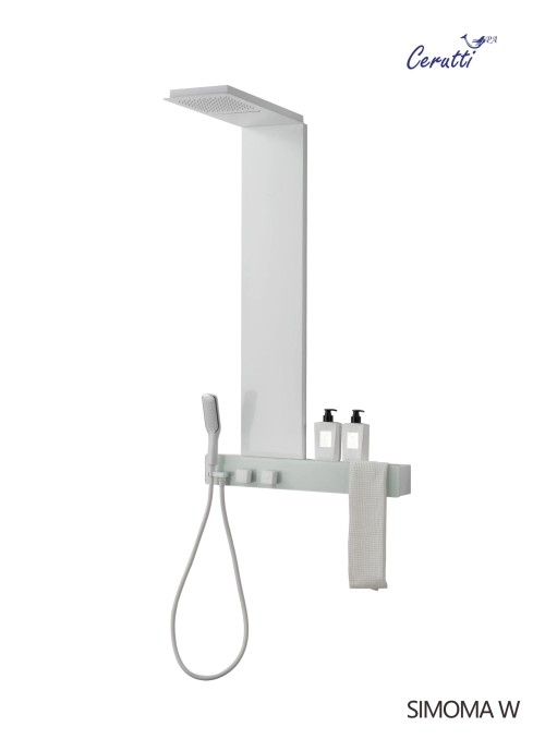 Панель SIMONA W душевая из нержавеющей стали Ceruttispa CT9661, цвет белый