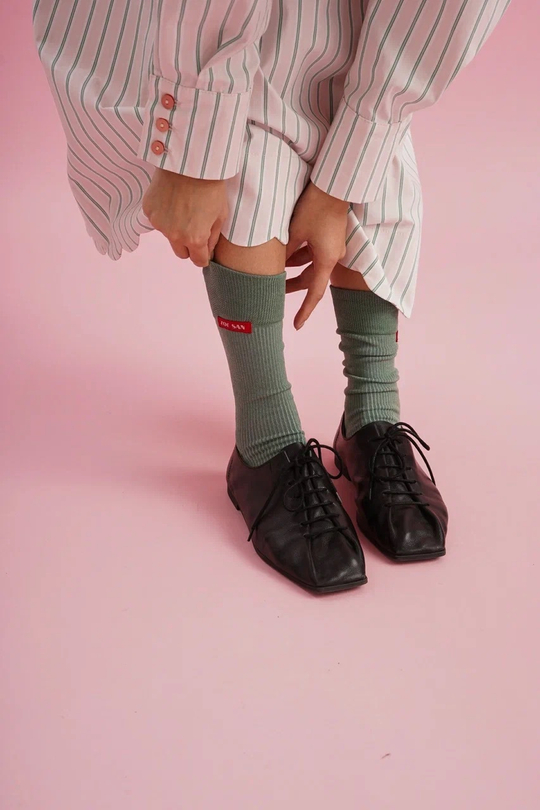 Хлопковые носки зеленого цвета