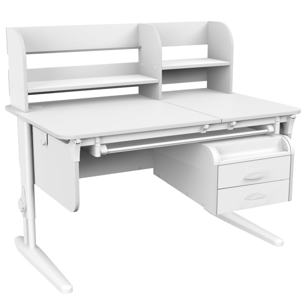 Растущая парта Дэми СУТ 62 PRO с полкой СУТ.62.250 и тумбой (1150×750 мм)