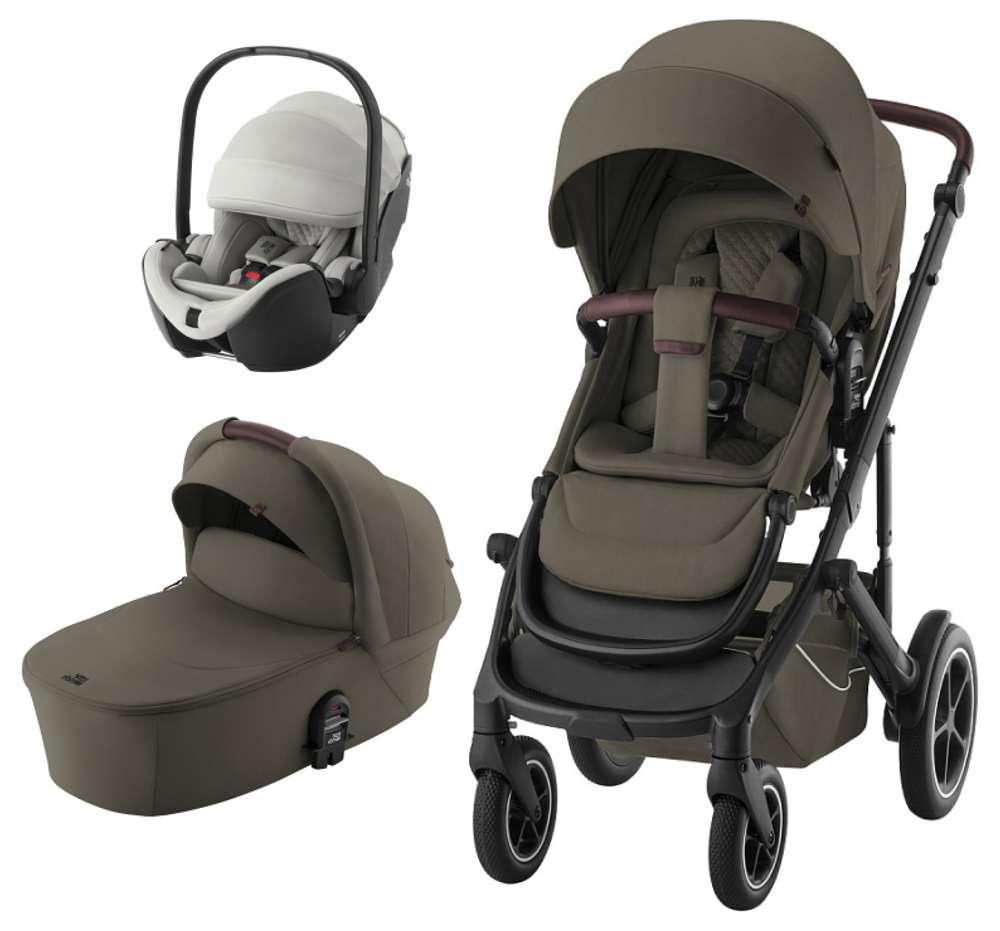 Коляска 3 в 1 Britax Roemer Smile 5Z LUX и автокресло Baby-Safe PRO LUX Linen Grey Urban Olive