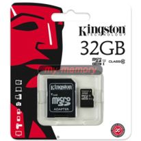 Карта памяти Kingston MicroSD (Class 10) 32gb + адаптер