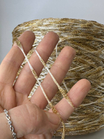 529/T - AVIA S.p.A.; вискоза, люрекс, п/а; 600м/100гр; col. 700, цвет: бежевый шнурок с золотым люрексом; S702; МР