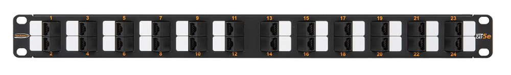 Патч-панель  NikoMax NMC-RP24UE2-AN-1U-BK