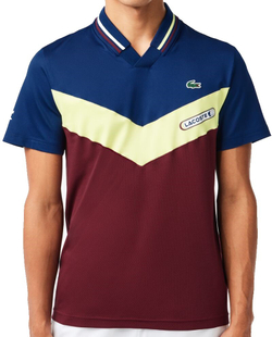 Теннисное поло Lacoste Tennis x Daniil Medvedev Seamless Effect Polo Shirt - bordeaux/lime/navy blue