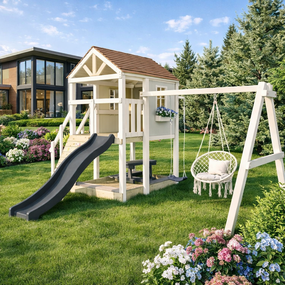 Детский домик с качелями "Прованс-2"