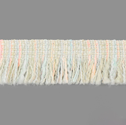 Бахрома  меланж ш.27 мм (тесьма отделочная) светло/радужный
