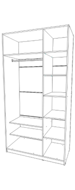 шкаф трёх створчатый 600×1200×2300 левый Вектор