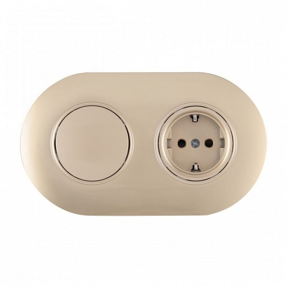 Блок с выключателями одноклавишными влагозащищенными Arte Milano SET08-2 SET08-2-40-1-30-1 shampan