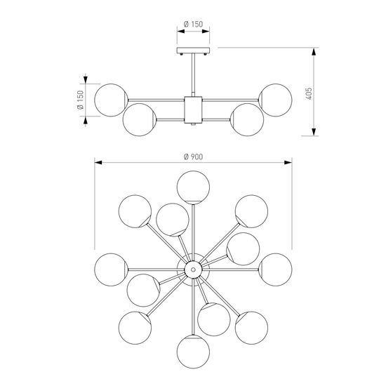 502002/12 / светильник потолочный / латунь