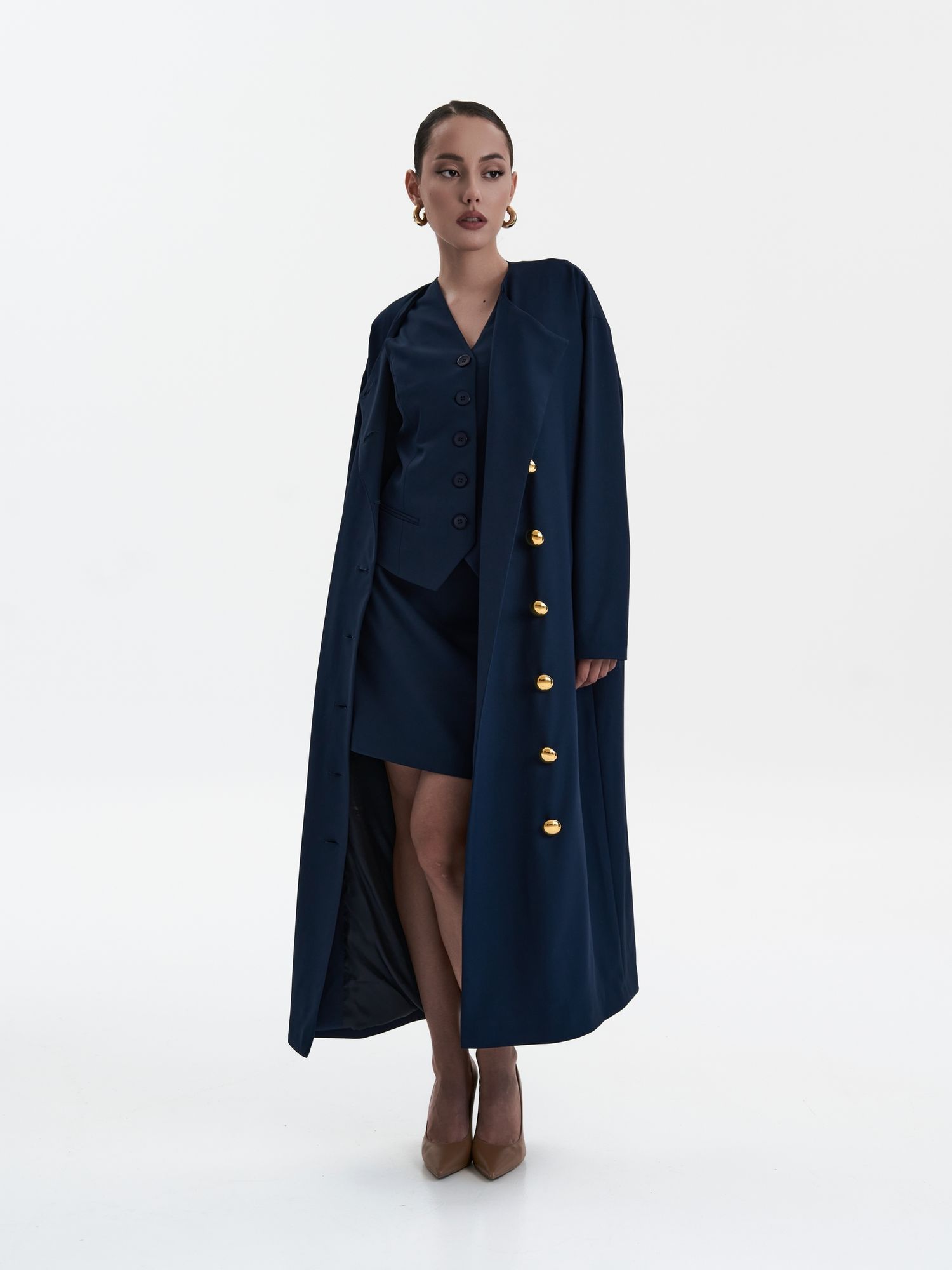 Тренч «Cruise» в темно-синем цвете
