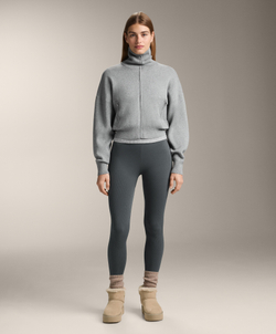 OYSHO Бесшовные легинсы в рубчик Super Extra Warm длиной 70см, антрацитово-серый