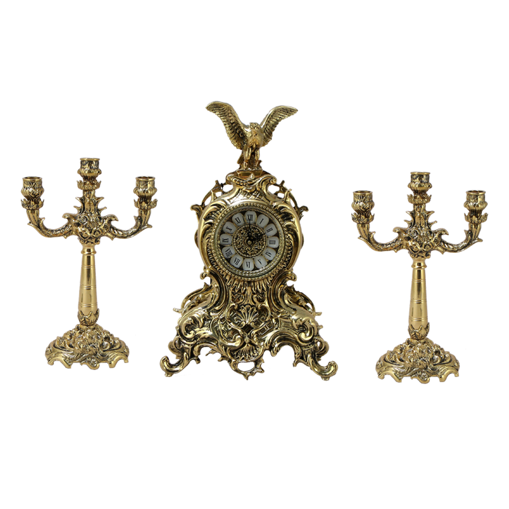Bello De Bronze Каминные часы с канделябрами "Император"