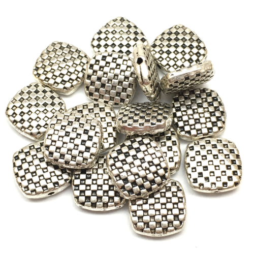 Бусины "Шахматные" 10 мм, под серебро