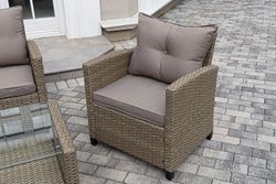 "Атланта" лаунж-зона из искусственного ротанга, цвет соломенный