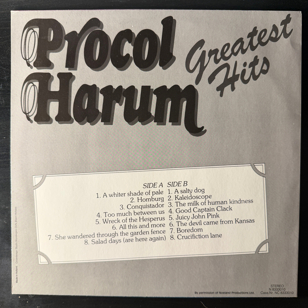 Procol Harum ‎– Greatest Hits (Голландия 1986г.)