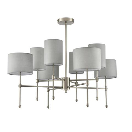 8262/8C CLASSI LN26 металл/текстиль, никель/серый Люстра потолочная E14 8*40W 220V LATTI