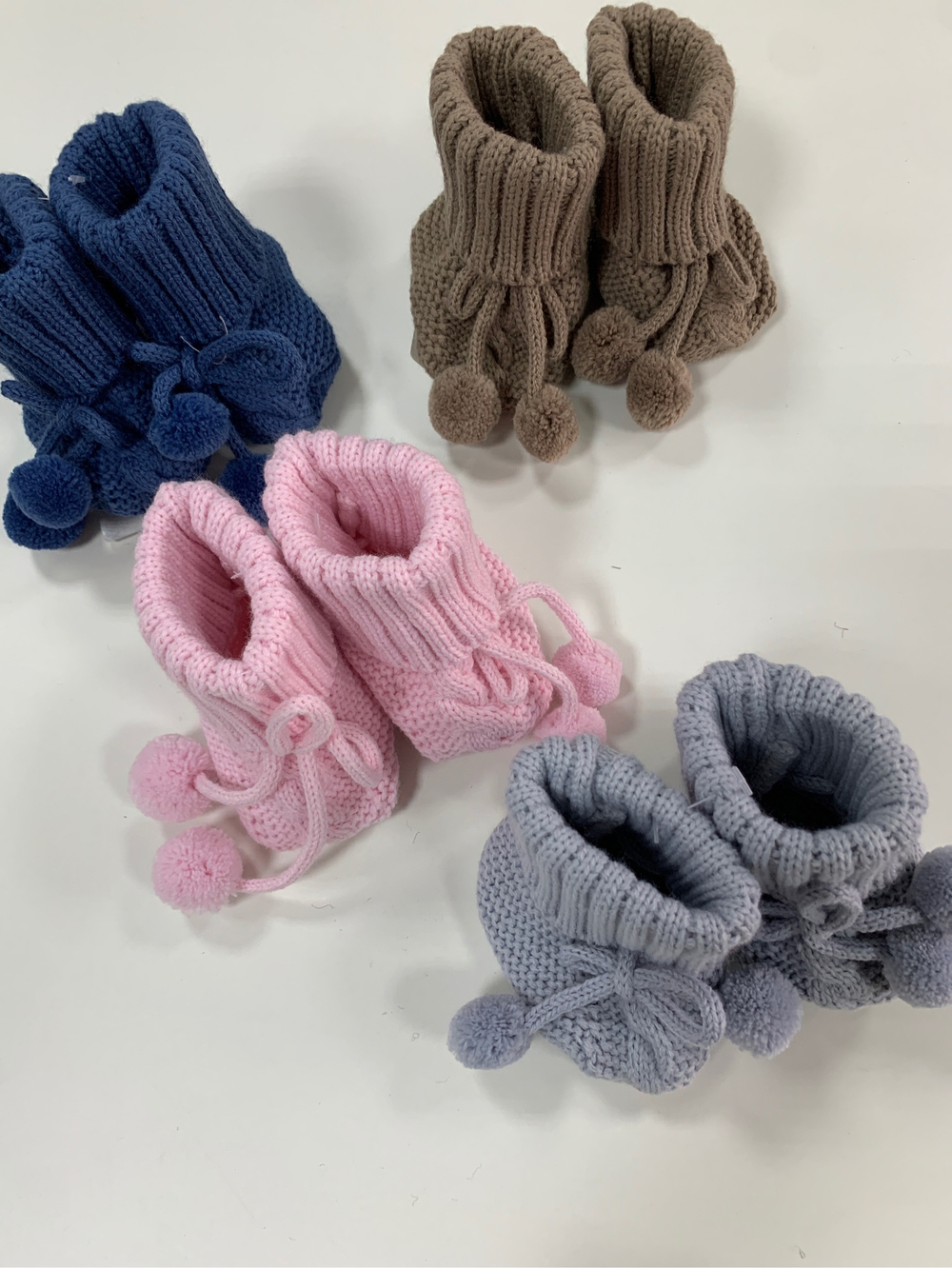 Носки вязаные с помпушкой