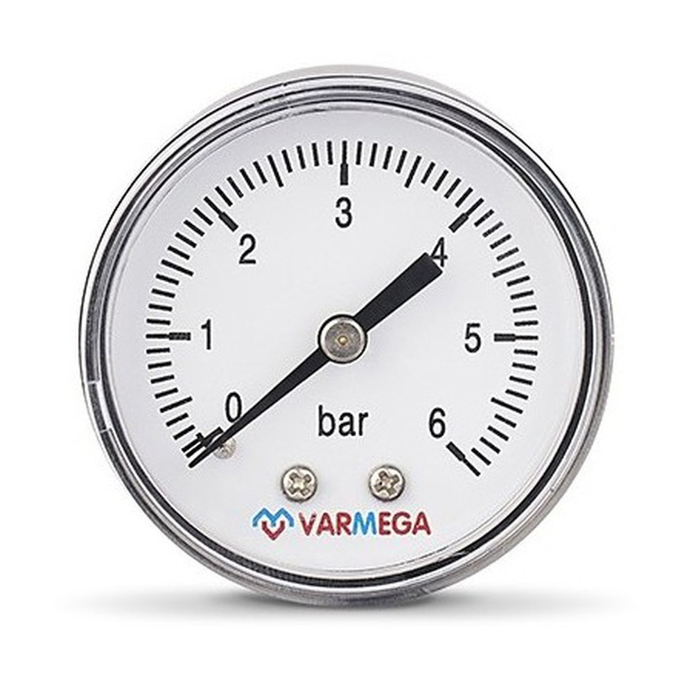Манометр VARMEGA аксиальный 50 мм, 6 бар, 1/4", VMMT08-500602