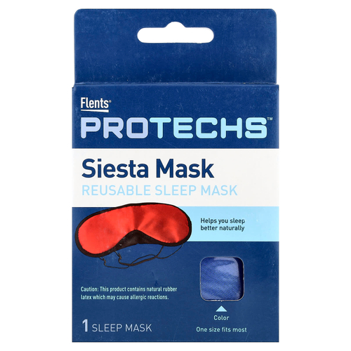 Flents, ProTechs™, Siesta Mask, многоразовая маска для сна, один размер подходит для большинства людей, 1 шт.