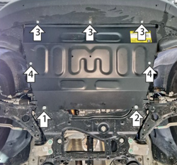 Защита картера двигателя, КПП. 2 мм, Сталь. для TENET T8 2025-н.в., Motodor.79017