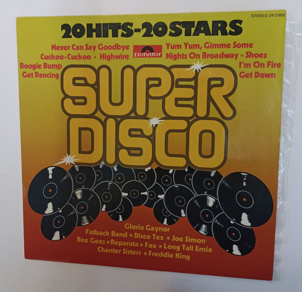 Винтажная виниловая пластинка LP Сборник Super Disco (20 Hits 20 Stars) (Germany 1976)