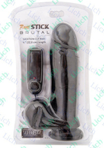 Чёрный вибратор на присоске, 22,8 см