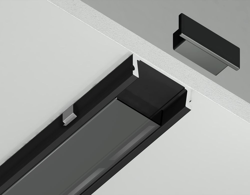 Ambrella Алюминиевый профиль накладной 15.5*6 для светодиодной ленты до 11мм Alum Profile GP1700BK/BK