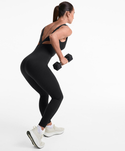 Oysho Длинный комбинезон Extra Compressive, черный