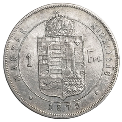 Монета 1 форинт (forint) 1879 год (монета для Венгрии) Австро-Венгрия