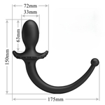 Черная анальная вибропробка с хвостом Anthony (Цвет: черный)