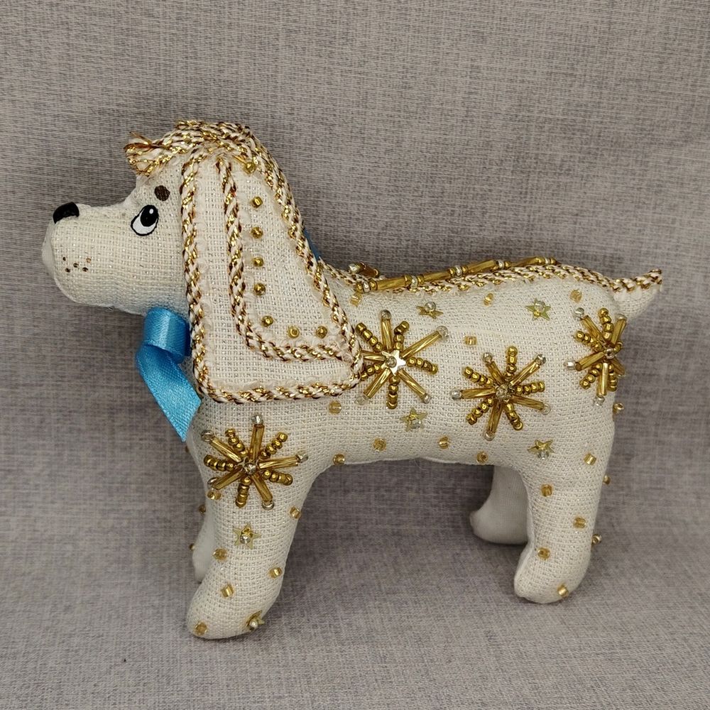 Бисерная ёлочная игрушка Щенок