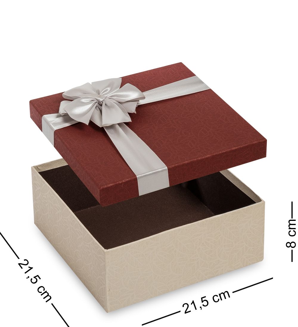 WG-53/2-B Коробка подарочная «Квадрат» цв.беж/бордов.