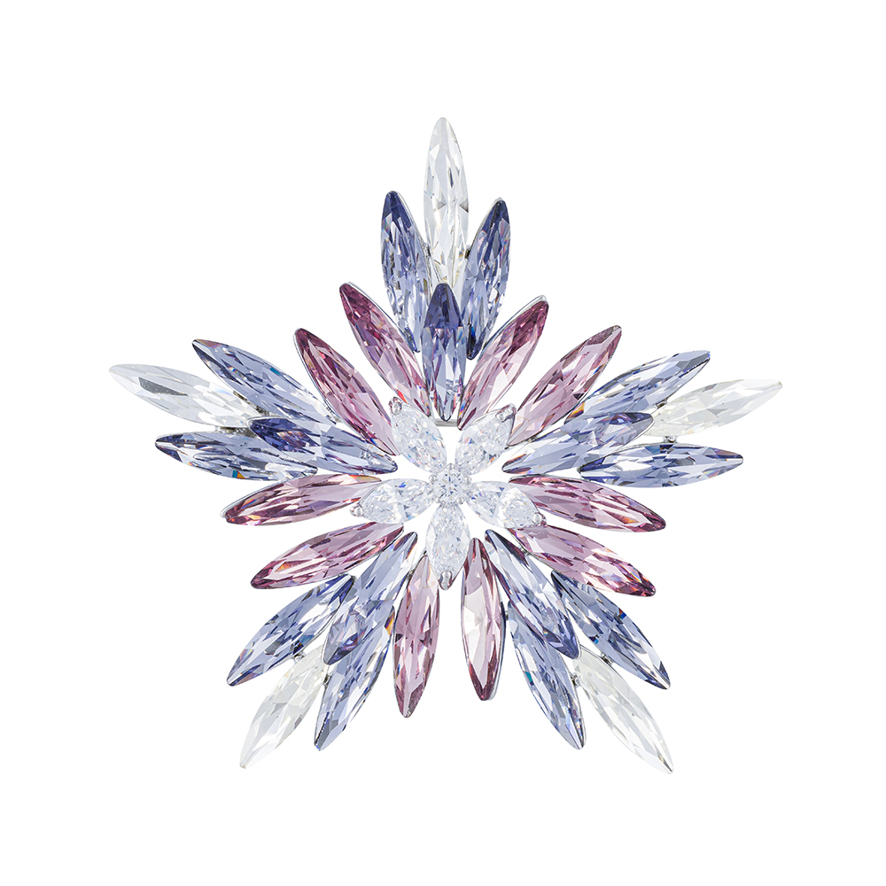 Брошь Fiore Luna СНЕЖИНКА Zircon Crystal XR1279B2 V/S