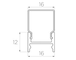 Профиль накладной алюминиевый LC-LPS-1216-2 Anod