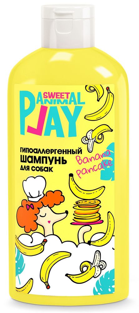 Animal Play 300мл Sweet Шампунь гипоаллергенный для кошек и собак с ароматом бананового капкейка