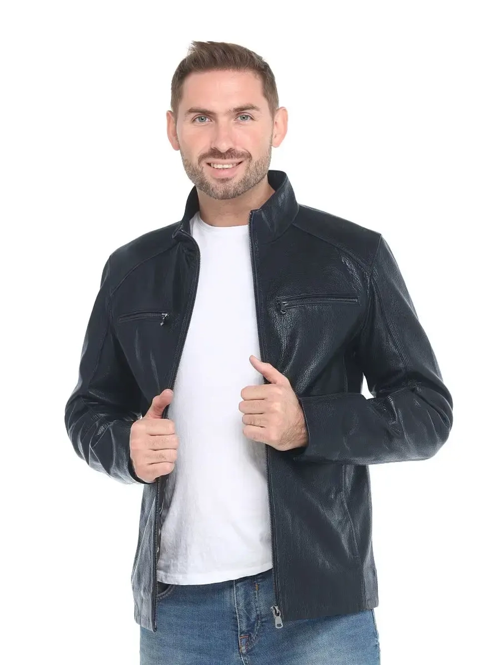 Мужская кожаная куртка / натуральная кожа ягненка / Турция