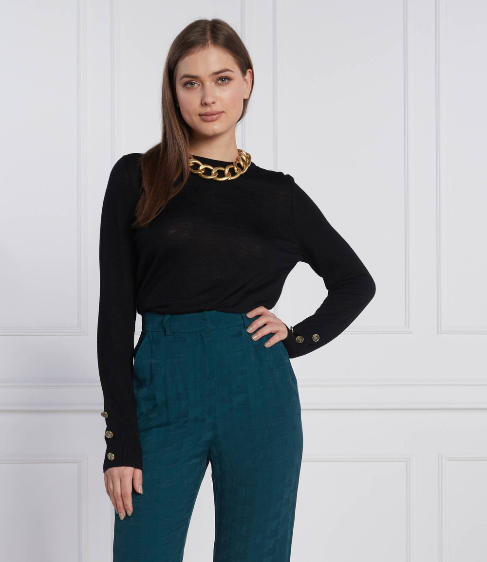 Хлопковый свитер merino button Michael Kors - черный(MU260EF4VR)