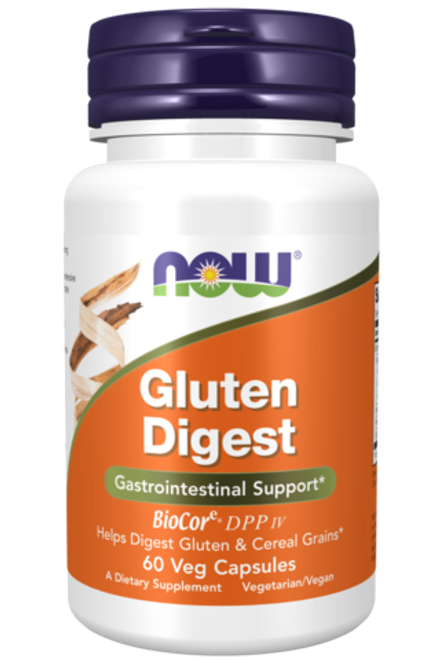 NOW Foods, Добавка для переваривания глютена, Gluten Digest, 60 вегетарианских капсул