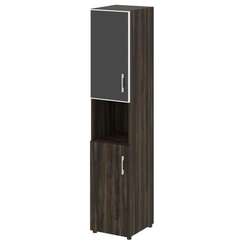 Yalta Шкаф узкий LT.SU-1.4 R (L) black Дуб Мали/Стекло Black 400*450*1987