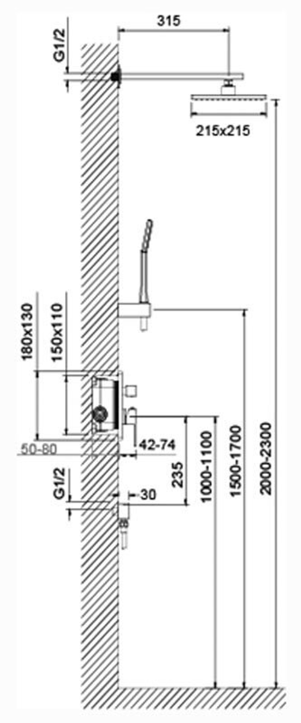 Душевой комплект Timo Selene SX-2069/03SM, черная