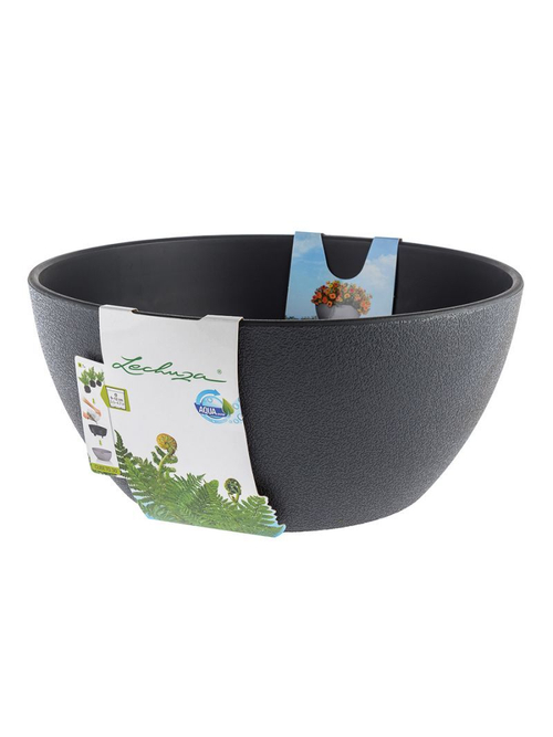 Кашпо Lechuza "Cubeto Color Complete graphite black" (пластик), D40xH18 см