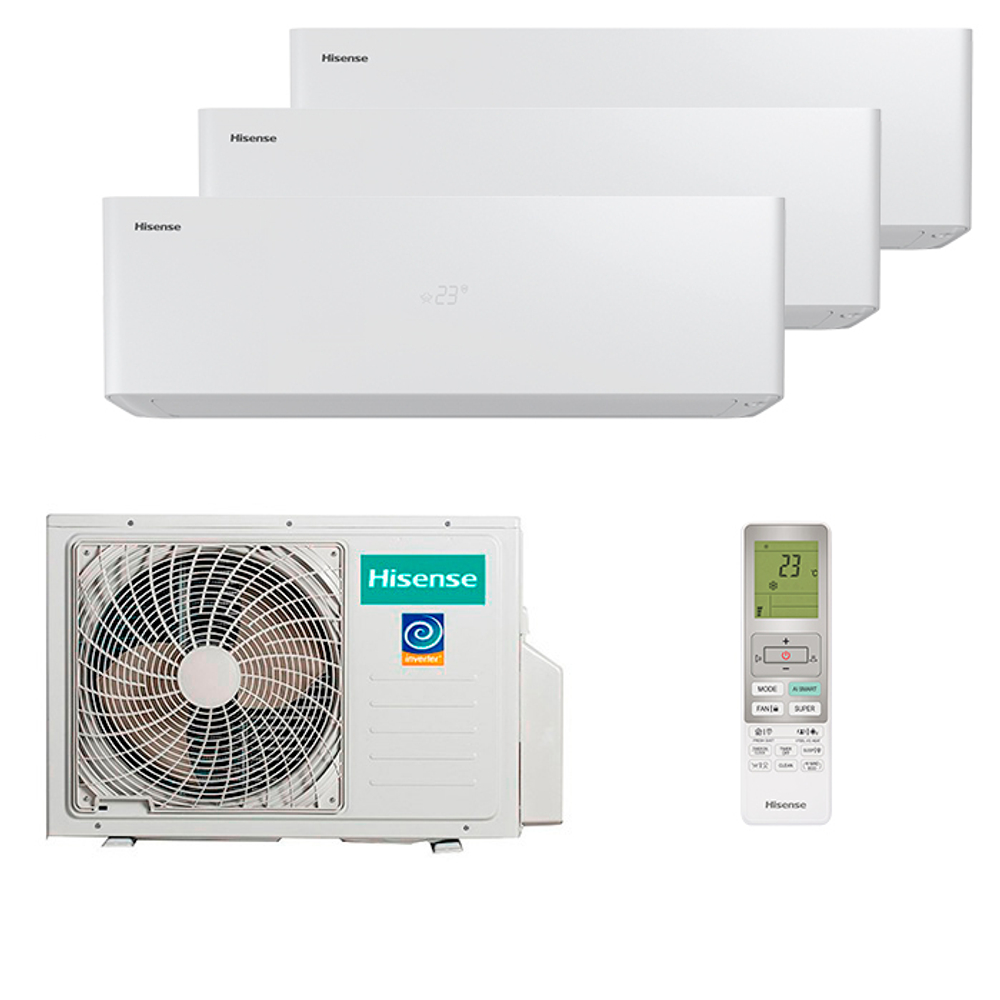 Мультисплит система на 3 комнаты Hisense AS-10UW4RXVQH00AG x 3 / AMW3-18U4RJC