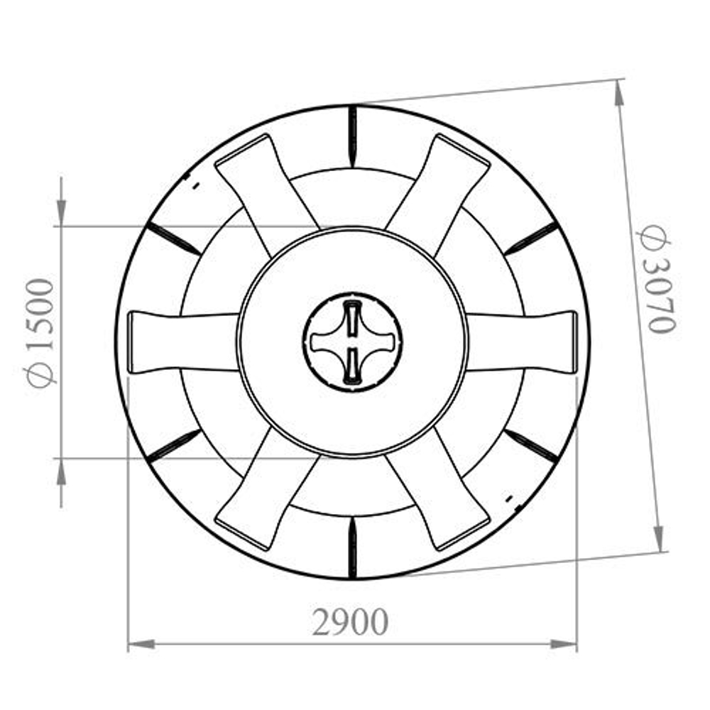 Емкость Пласт Инжиниринг цилиндрическая 20000 л. вертикальный (3070x3070x3120см;синий) - арт.560090