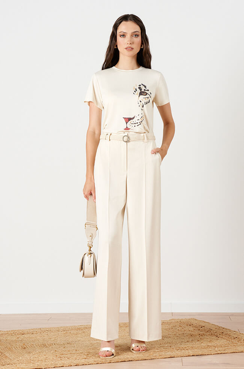 31161 Брюки женские (кремовый полоска)