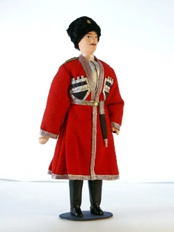 Кукла коллекционная Казак кубанский в красной черкеске